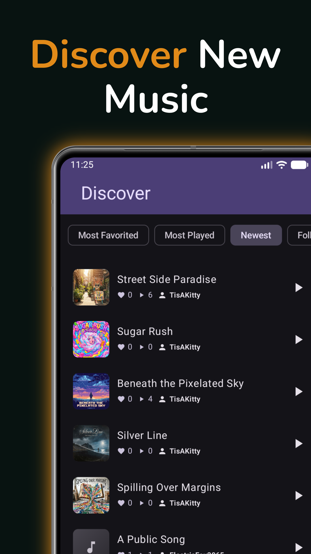 Discover new music from creators worldwide